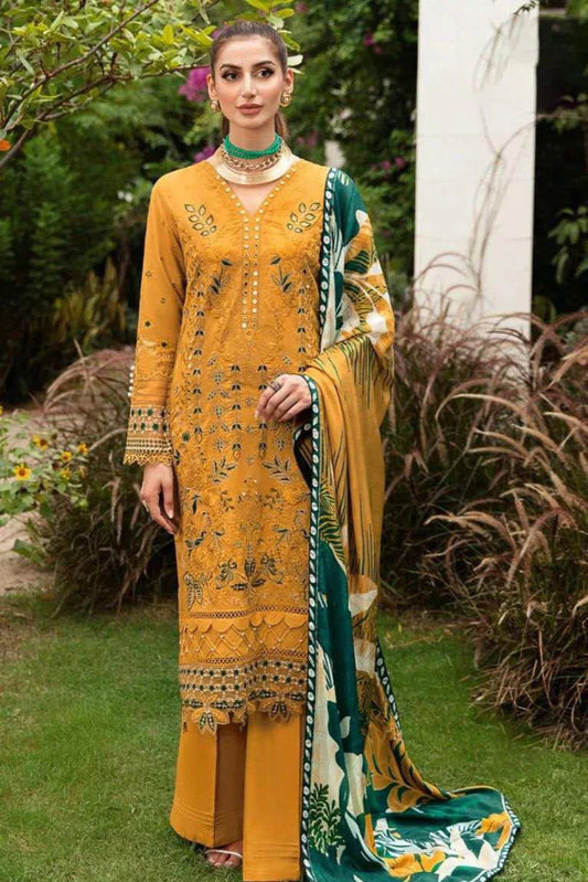 Ramsha Heavy Embroidery 3PC Linen Suit JCH-069