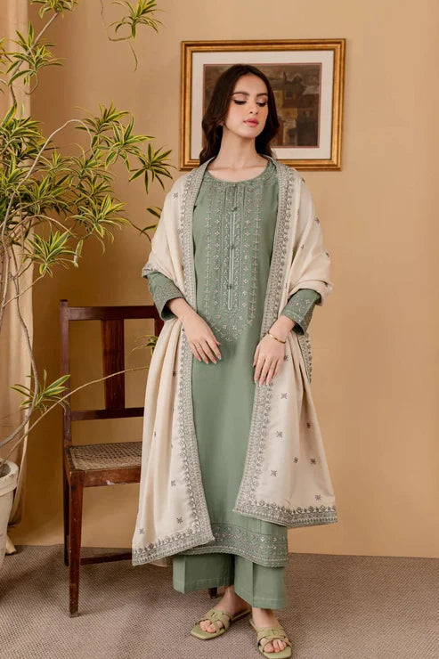 Batik Embroidery 3PC Dhanak Suit JCH-192