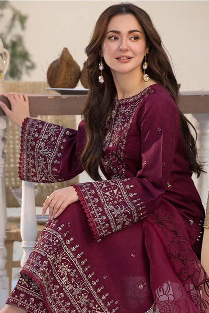 JCH-007 Qalamkar Heavy Embroidery 3PC Dhanak Suit