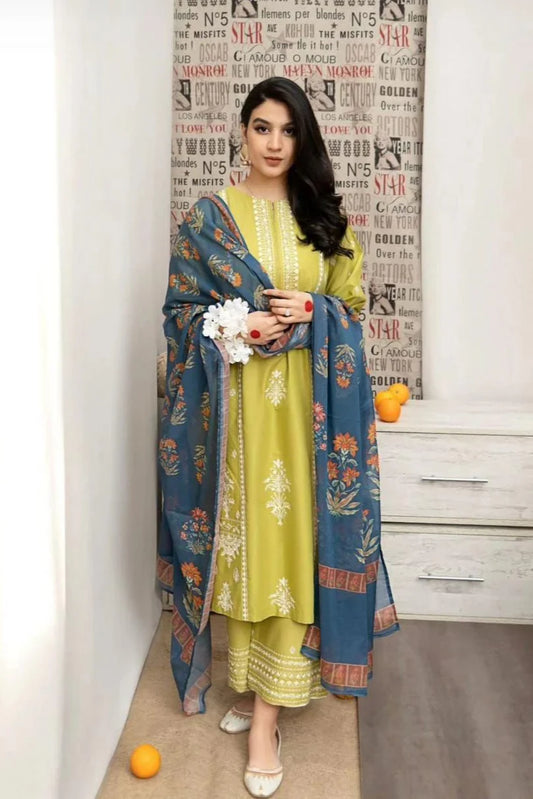 Urge Heavy Embroidery 3PC Dhanak Suit JCH-029