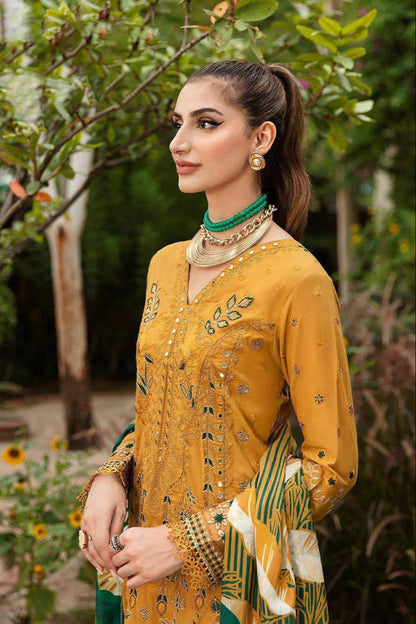 Ramsha Heavy Embroidery 3PC Linen Suit JCH-069