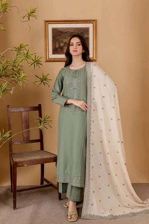 Batik Embroidery 3PC Dhanak Suit JCH-192