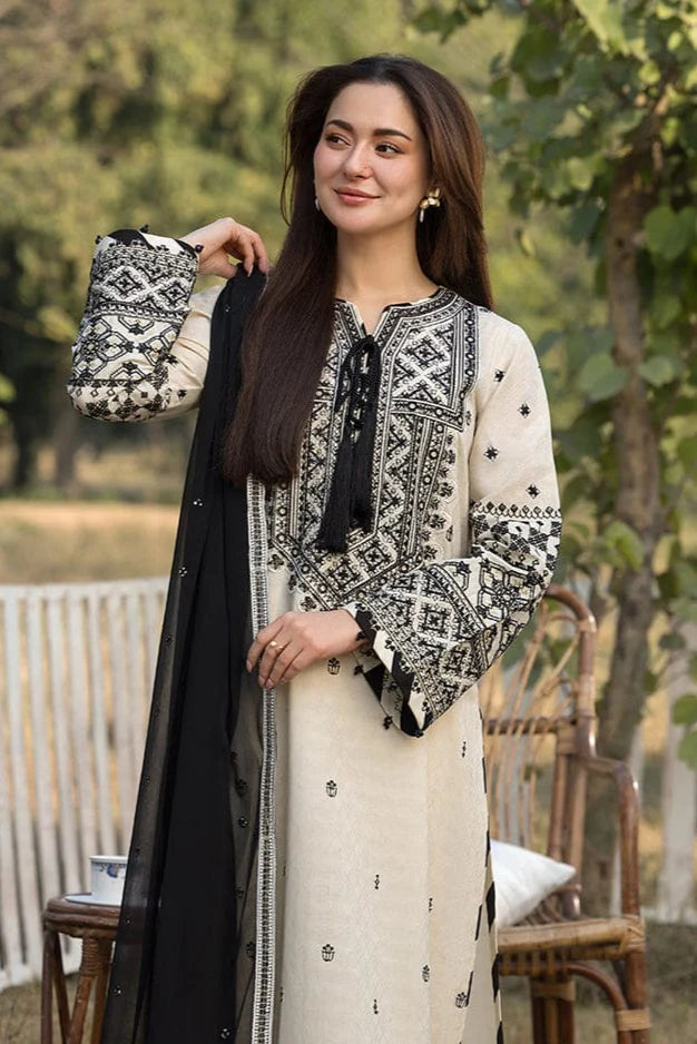 Qalamkar Embroidery 3PC Dhanak Suit JCH-103