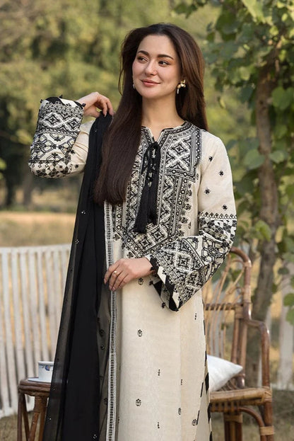Qalamkar Embroidery 3PC Dhanak Suit JCH-103