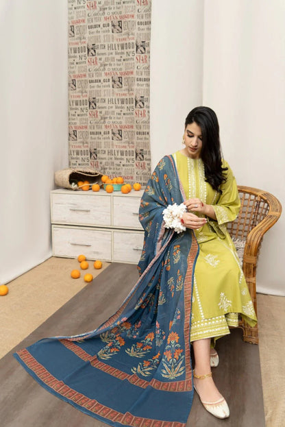 Urge Heavy Embroidery 3PC Dhanak Suit JCH-029