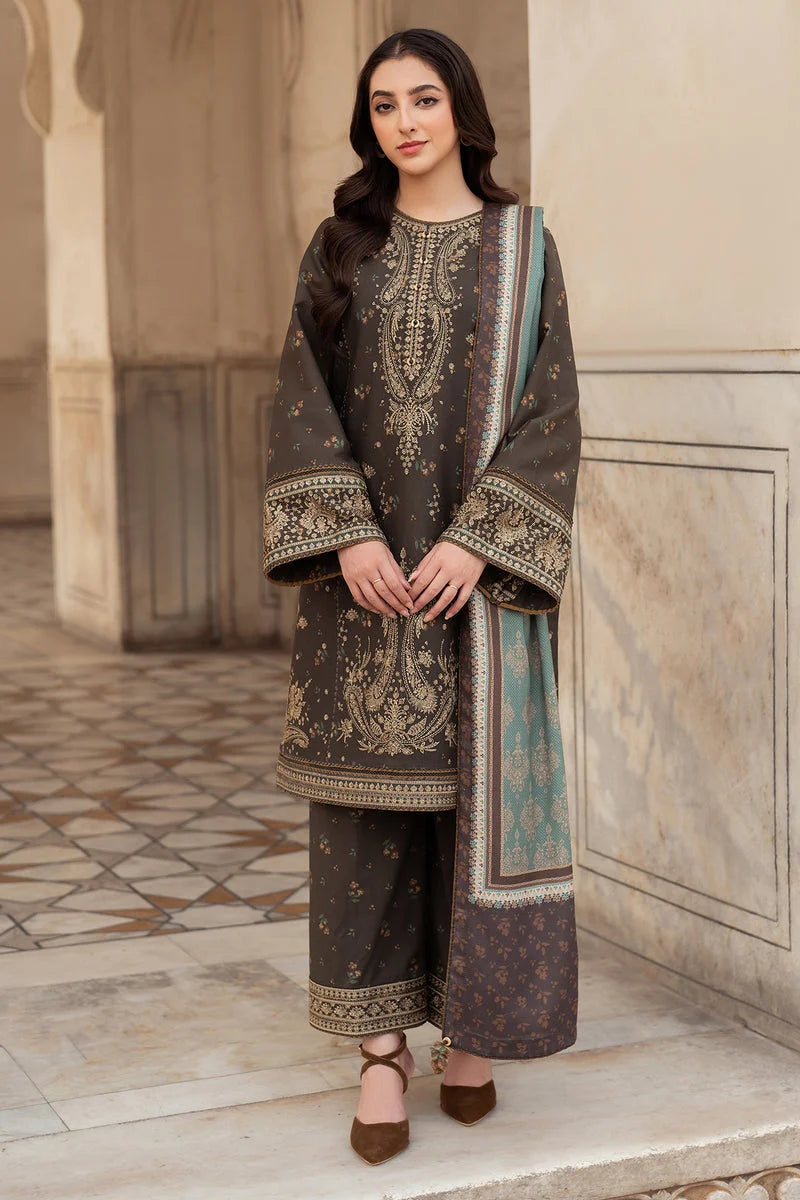 Jazmin Heavy Embroidery 3PC Dhanak Suit JCH-038