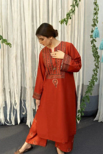 A Sling Heavy Embroidery 3PC Dhanak Suit JCH-066