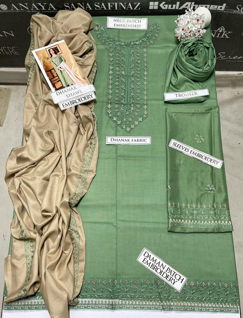 Batik Embroidery 3PC Dhanak Suit JCH-192