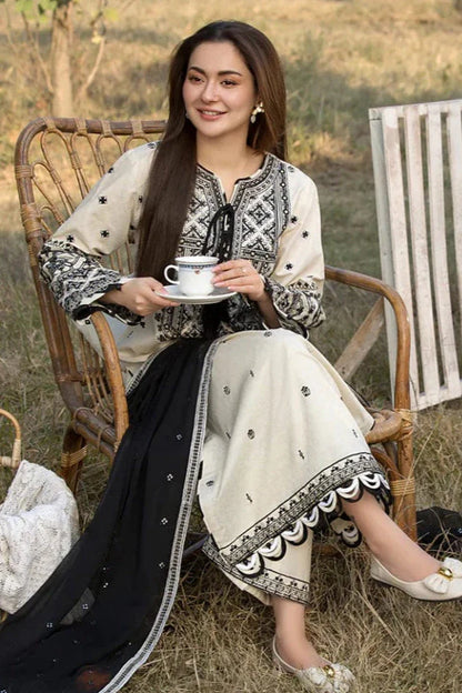 Qalamkar Embroidery 3PC Dhanak Suit JCH-103