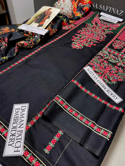 Hussain Rehar Heavy Embroidery 3PC Dhanak Suit JCH-123