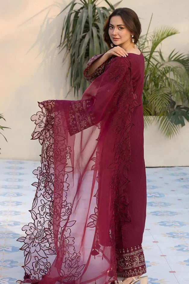 JCH-007 Qalamkar Heavy Embroidery 3PC Dhanak Suit