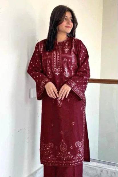 Sapphire Embroidery 2PC Dhanak Suit JCH-077