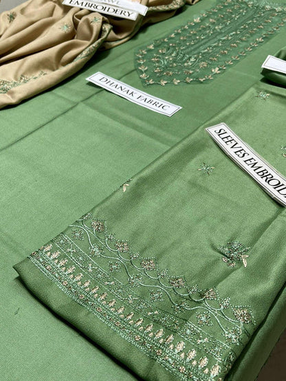 Batik Embroidery 3PC Dhanak Suit JCH-192
