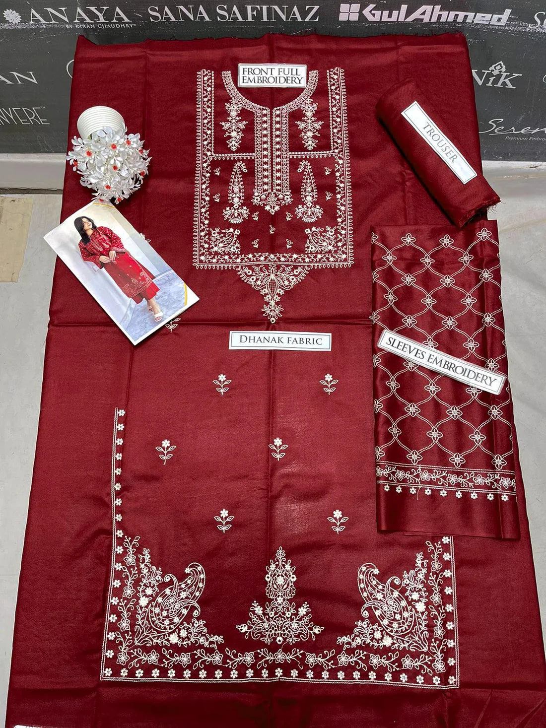 Sapphire Embroidery 2PC Dhanak Suit JCH-077
