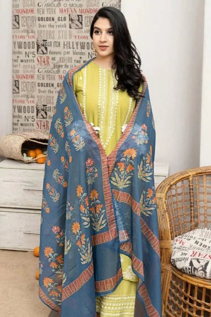 Urge Heavy Embroidery 3PC Dhanak Suit JCH-029