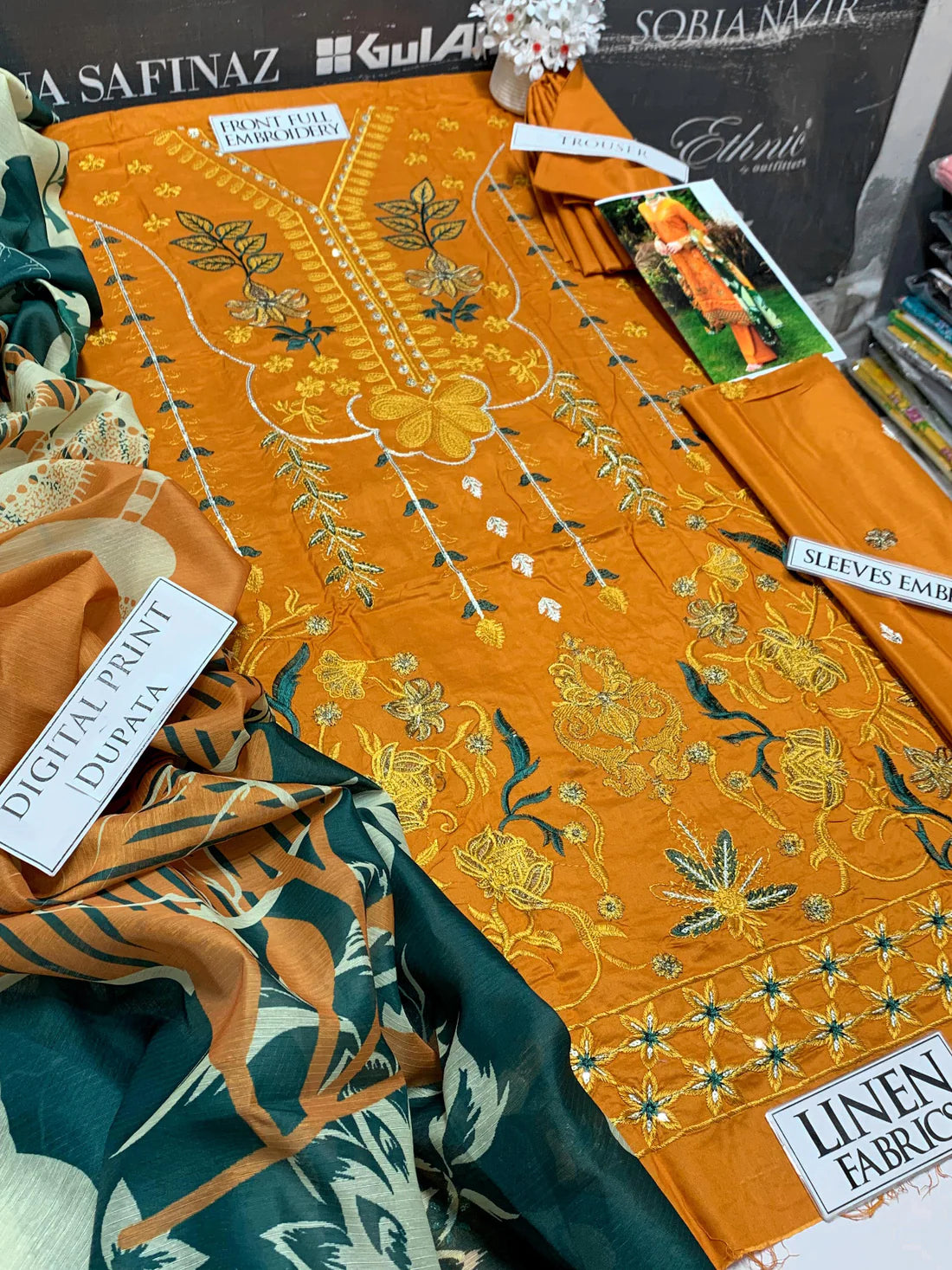 Ramsha Heavy Embroidery 3PC Linen Suit JCH-069