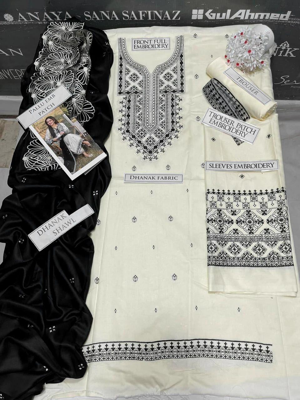 Qalamkar Embroidery 3PC Dhanak Suit JCH-103