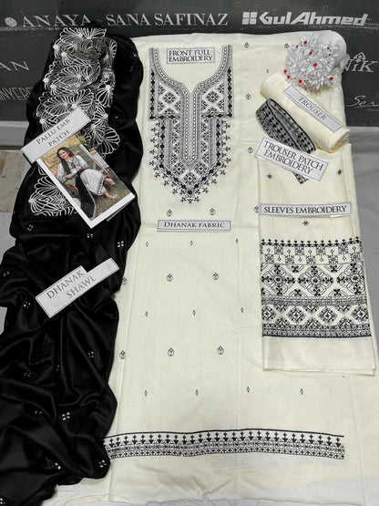 Qalamkar Embroidery 3PC Dhanak Suit JCH-103