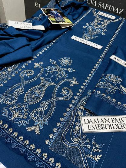 Sapphire Embroidery 3PC Dhanak Suit JCH-116