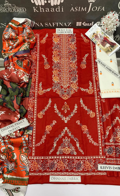 CoCo Heavy Embroidery 3PC Dhanak Suit JCH-051