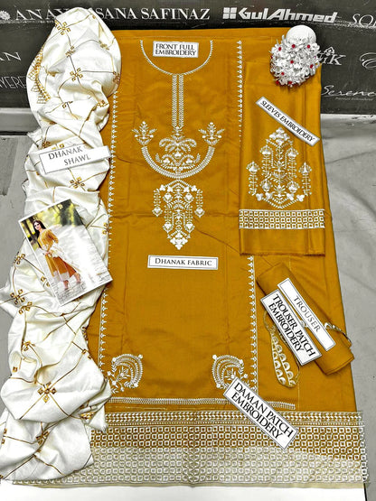 A Sling Embroidery 3PC Dhanak Suit JCH-076
