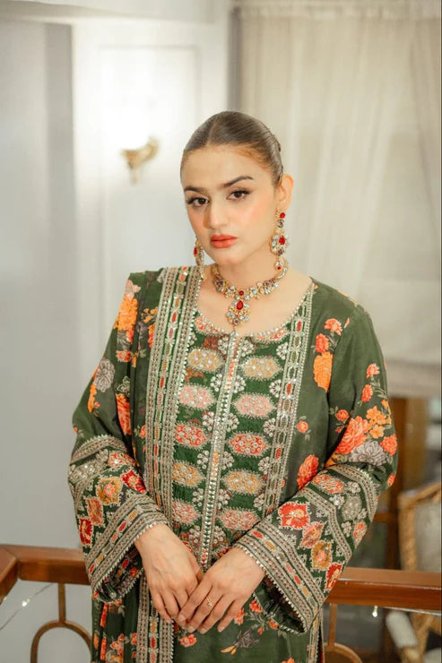Aneelas Heavy Embroidery 3PC Silk Suit JCH-126