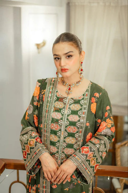 Aneelas Heavy Embroidery 3PC Silk Suit JCH-126