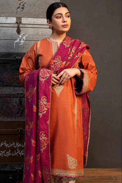 Zara Shah Jahan Embroidery 3PC Dhanak Suit JCH-165