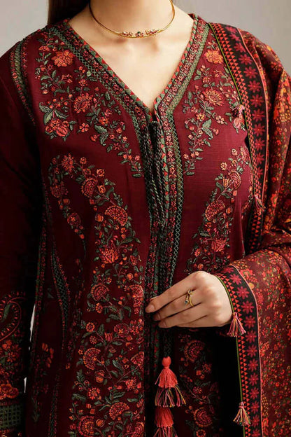 Hussain Rehar Heavy Embroidery 3PC Dhanak Suit JCH-200