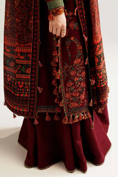 Hussain Rehar Heavy Embroidery 3PC Dhanak Suit JCH-200