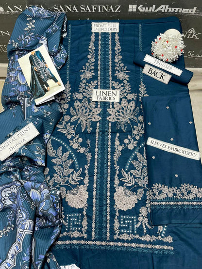 Maria B Heavy Embroidery 3PC Linen Suit JCH-068