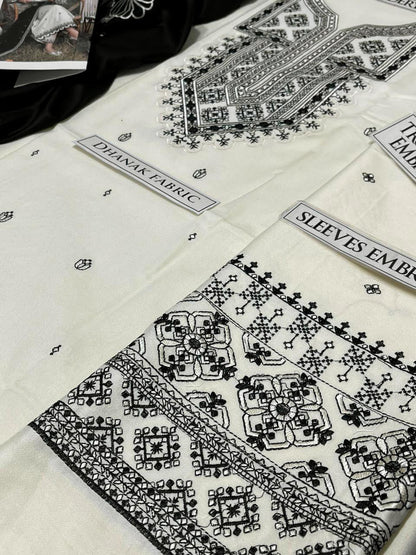 Qalamkar Embroidery 3PC Dhanak Suit JCH-103