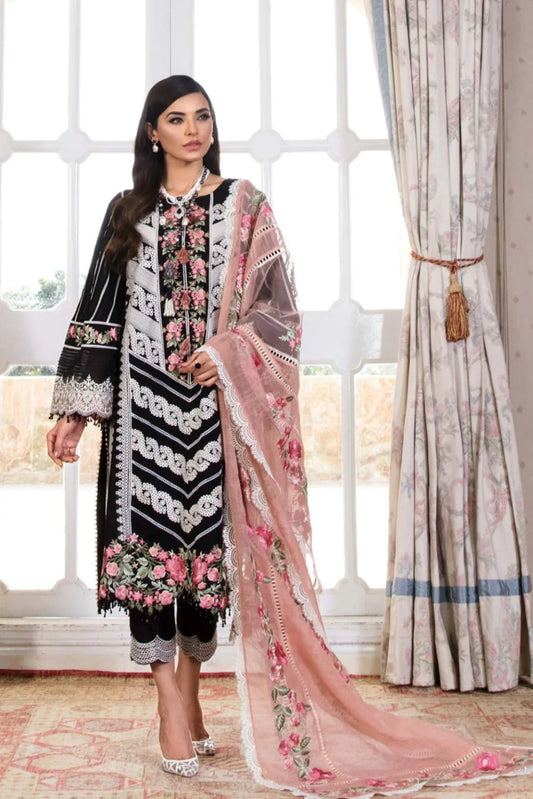 Crimson Heavy Embroidery 3PC Dhanak Suit JCH-115