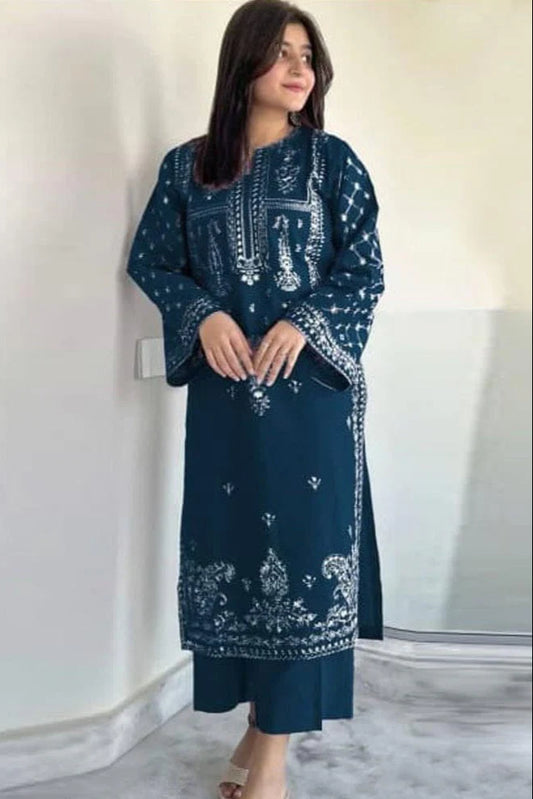 Sapphire Embroidery 2PC Dhanak Suit JCH-078