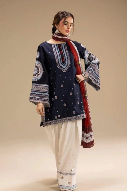 JCH-001 Jazmin Heavy Embroidery 3PC Linen Suit