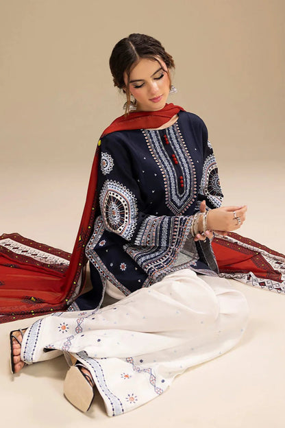 JCH-001 Jazmin Heavy Embroidery 3PC Linen Suit
