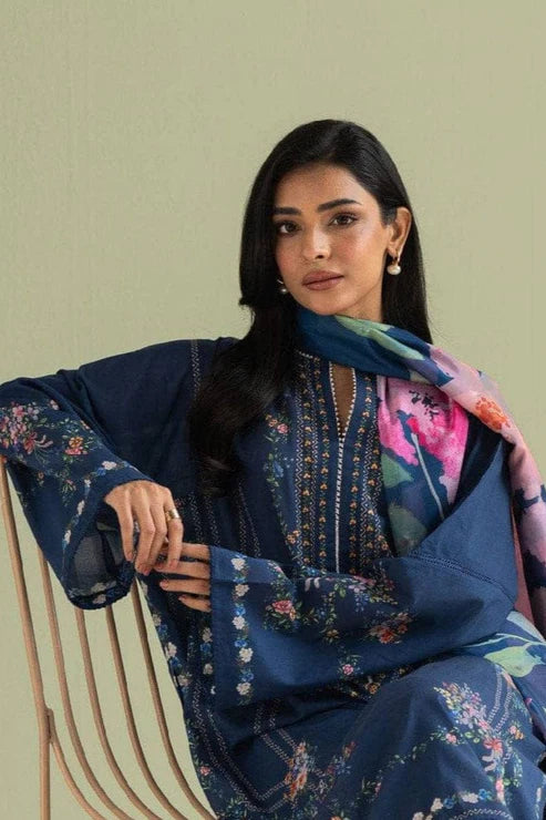 Zara Shah Jahan Embroidery 3PC Dhanak Suit JCH-122