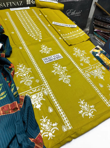 Urge Heavy Embroidery 3PC Dhanak Suit JCH-029
