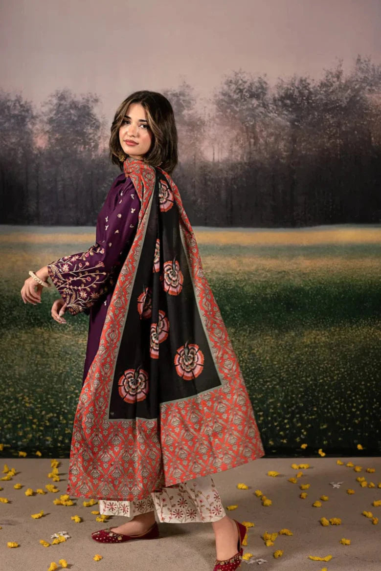 Urge Heavy Embroidery 3PC Dhanak Suit JCH-052