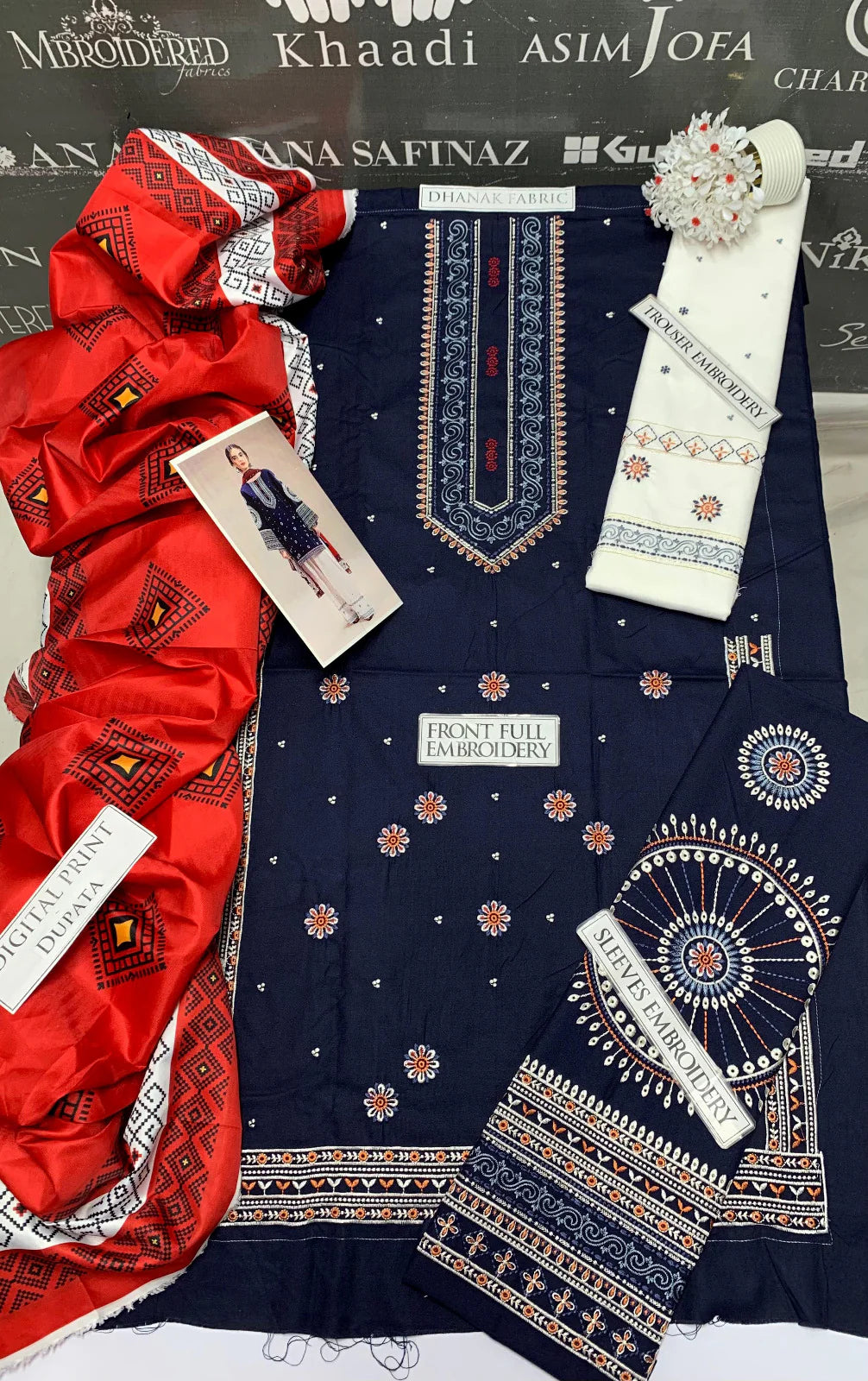 JCH-001 Jazmin Heavy Embroidery 3PC Linen Suit