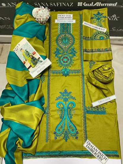 Maria B Heavy Embroidery 3PC Dhanak Suit JCH-166