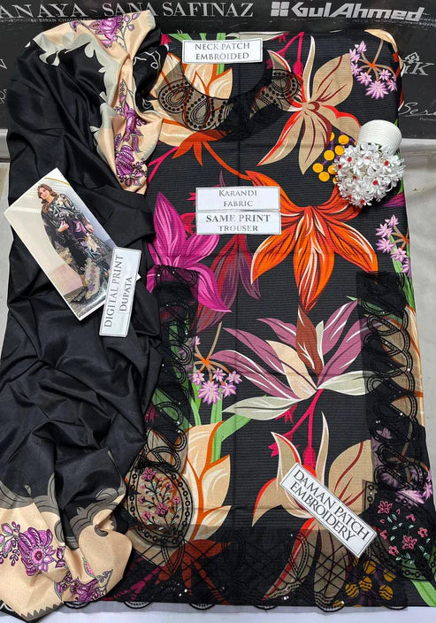 Baroque Embroidery 3PC Karandi Suit JCH-187