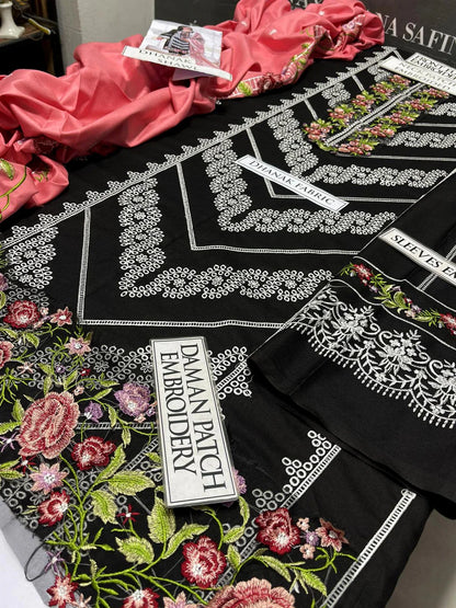 Crimson Heavy Embroidery 3PC Dhanak Suit JCH-115