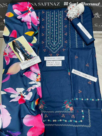 Zara Shah Jahan Embroidery 3PC Dhanak Suit JCH-122