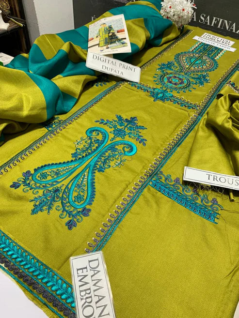 Maria B Heavy Embroidery 3PC Dhanak Suit JCH-166