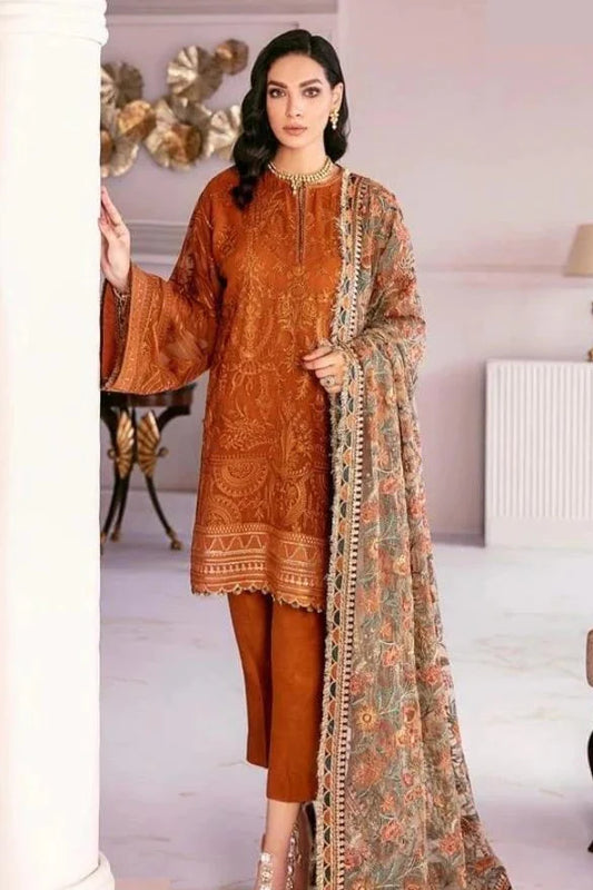 Baroque Heavy Embroidery 3PC Dhanak Suit JCH-042