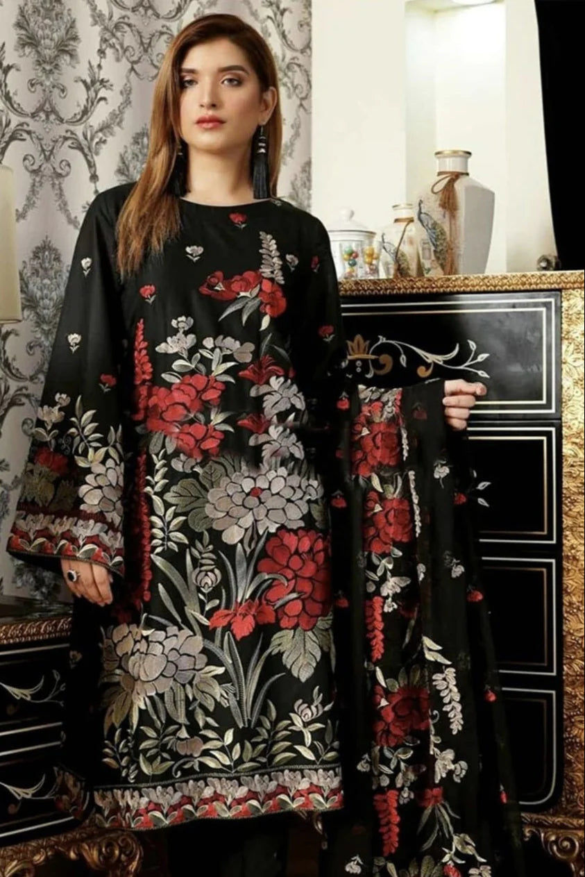 Bareeze Heavy Embroidery 3PC Dhanak Suit JCH-114