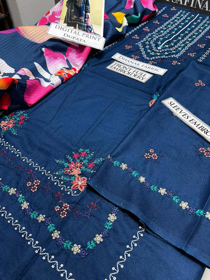 Zara Shah Jahan Embroidery 3PC Dhanak Suit JCH-122