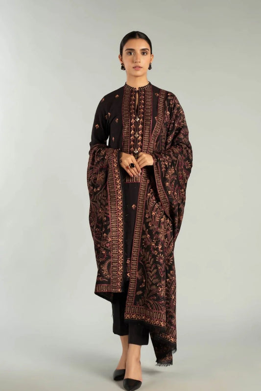 Bareeze Heavy Embroidery 3PC Dhanak Suit JCH-056