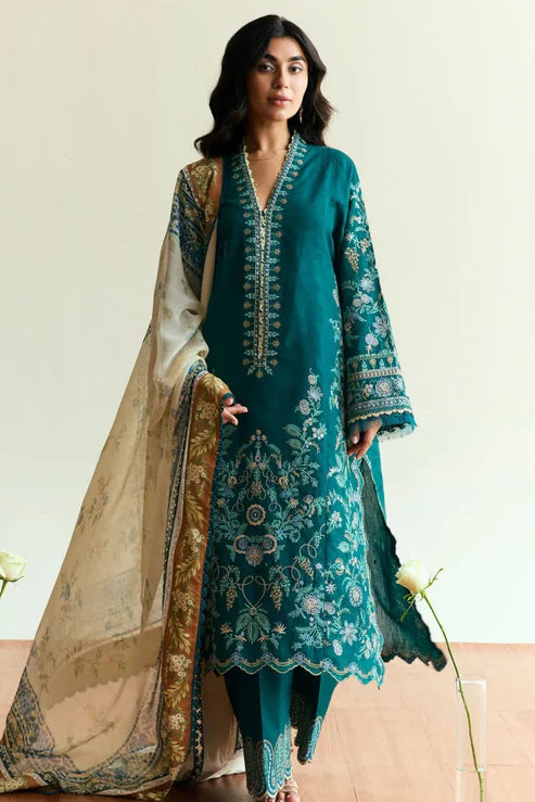 Zara Shah Jahan Embroidery 3PC Dhanak Suit JCH-121